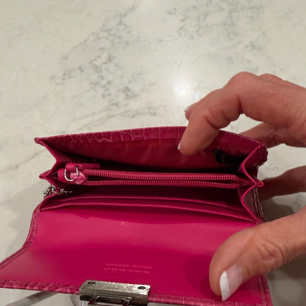 Pink Lauren Ralph Lauren Croc-Embossed Women's Clutch - Picture 4 of 8
